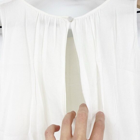 J Brand White A-Line Sleeveless Top XS Cotton Blend Minimalist Tank - Picture 3 of 6